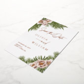 ボホ素朴フローラホリデイ日付の保存 箔招待状 (回転した状態)