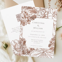 ボホ素朴フローラモカ結婚ブラウンのQRコード