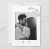 ボホ素朴フローラモダンミニマ結婚リスト写真 招待状 (裏面)