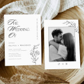 ボホ素朴フローラモダンミニマ結婚リスト写真 招待状