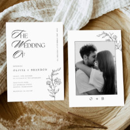 ボホ素朴フローラモダンミニマ結婚リスト写真 招待状