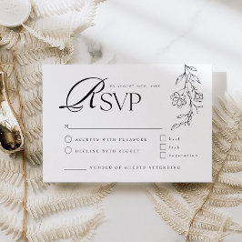 ボホ素朴フローラモダンミニマ結婚リスト 出欠カード