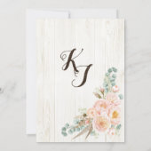 ボホ素朴フローラリースブライダルシャワー 招待状 (裏面)