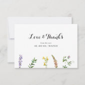 ボホ素朴フローラワイルドフラワーエレガントな結婚式 サンキューカード (正面)