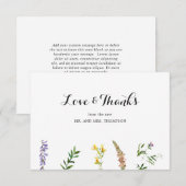 ボホ素朴フローラワイルドフラワーエレガントな結婚式 サンキューカード (正面/裏面)