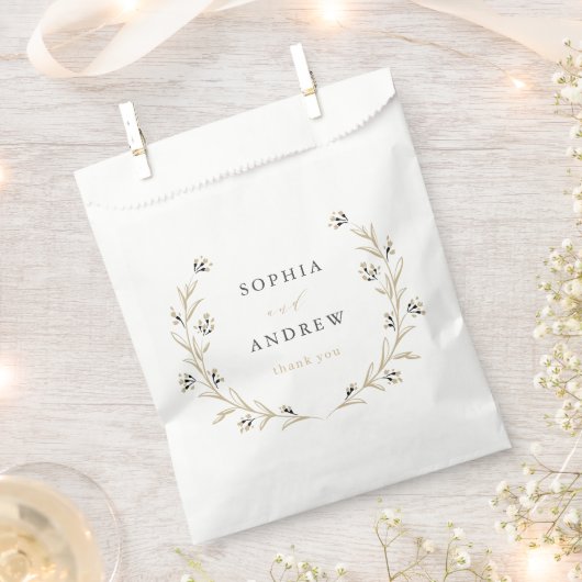ボホ素朴フローラ県のウェディング感謝していユー フェイバーバッグ (クリップ留めされた状態)