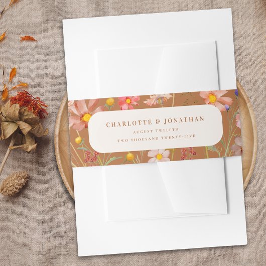 ボホ素朴フローラ秋の結婚式 招待状ベリーバンド