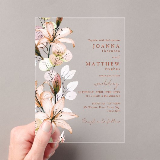 ボホ素朴フローラ秋秋の結婚式 アクリル招待状 (インサイチュ (ポータブル))