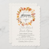 ボホ素朴フローラ秋秋ウェディングシャワー 招待状 (正面/裏面)