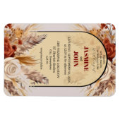 ボホ素朴フローラ秋結婚式招待状 マグネット (横)