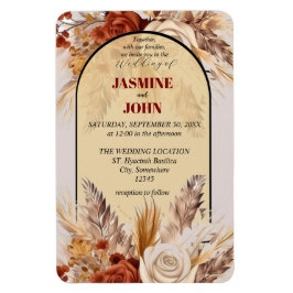 ボホ素朴フローラ秋結婚式招待状 マグネット