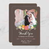 ボホ素朴フローラ結婚リース サンキューカード (正面/裏面)