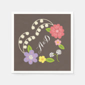 ボホ素朴フローラ結婚リース スタンダードカクテルナプキン (正面)