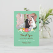 ボホ素朴フローラ結婚リース(ミント) サンキューカード (スタンド正面)