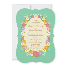 ボホ素朴フローラ結婚リース（ミント）