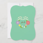 ボホ素朴フローラ結婚リース（ミント） 招待状 (裏面)