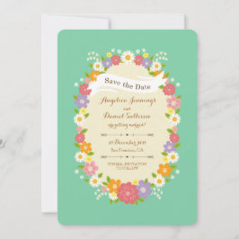 ボホ素朴フローラ結婚リース（ミント） 案内状