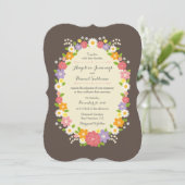 ボホ素朴フローラ結婚リース 招待状 (スタンド正面)