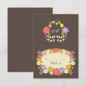 ボホ素朴フローラ結婚リース 招待状 (正面/裏面)