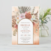 ボホ素朴フローラ自然テラコッタブライダルシャワー 招待状 (スタンド正面)