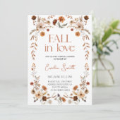 ボホ素朴フローラ花秋ブライダルシャワー 招待状 (スタンド正面)