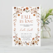 ボホ素朴フローラ花秋ブライダルシャワー 招待状 (スタンド正面)