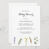 ボホ素朴フローラ野草赤エレガントちゃんシャワー 招待状 (正面/裏面)