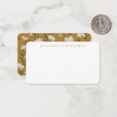 ボホ素朴フローラ黄カスタム色ギフトエンクロージャ ノートカード (正面/裏面インサイチュ)