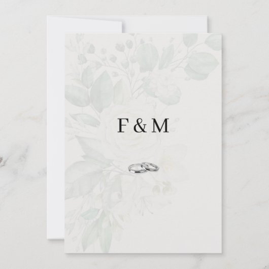 ボホ素朴フローラ&エレガントウェディング招待状 招待状 (裏面)