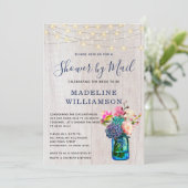 ボホ素朴ブライダルシャワーバイメールメイソンジャールライツ 招待状 (スタンド正面)