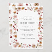 ボホ素朴ブライダルシャワー 招待状 (正面/裏面)