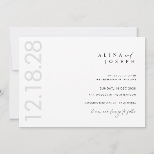 ボホ素朴ブラック&ホワイトフォト結婚ズ 招待状 (裏面)