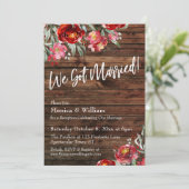 ボホ素朴ブルゴーニュ赤フローラ得We 結婚した 招待状 (スタンド正面)