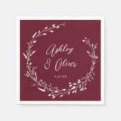 ボホ素朴ブルゴーニュ野草植物学結婚院 スタンダードカクテルナプキン (正面)