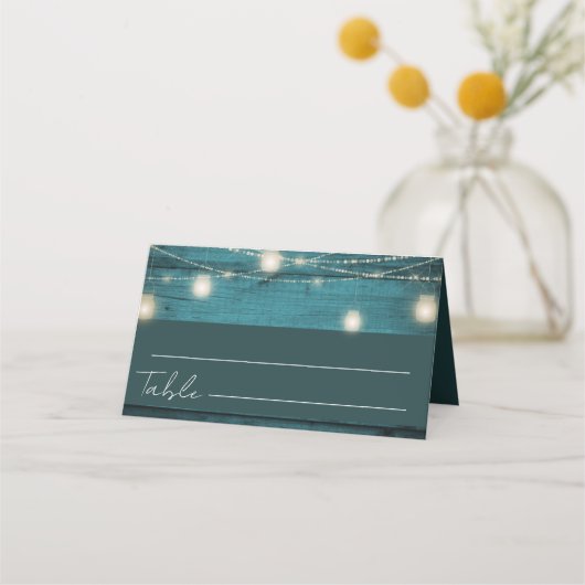 ボホ素朴ブルーウッド結婚ズ プレイスカード (裏面)