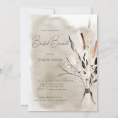 ボホ素朴ブーケブライダルブモダンランチ 招待状 (正面)