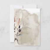 ボホ素朴ブーケモダン披露宴カード 出欠カード (裏面)