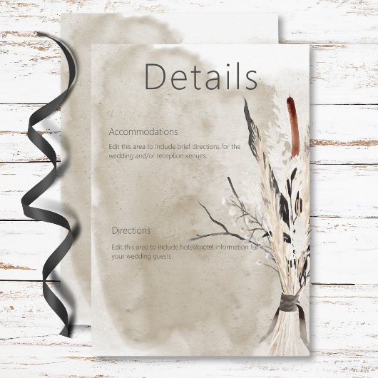 ボホ素朴ブーケモダン結婚の詳細 エンクロージャーカード