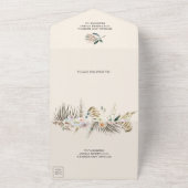 ボホ素朴プラムフローラブーケアー結婚チズ オールインワン招待状 (外側)