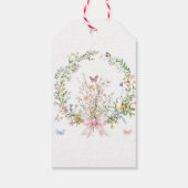 ボホ素朴ベビーイン開花ピンクボウベイビーシャワー ギフトタグ (裏面)