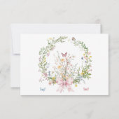 ボホ素朴ベビーイン開花ピンクボウベイビーシャワー サンキューカード (裏面)