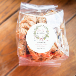 ボホ素朴ベビーイン開花ピンクボウベイビーシャワー ラウンドシール