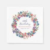 ボホ素朴ベリーサマーカスタム誕生日60 スタンダードカクテルナプキン (正面)