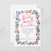 ボホ素朴ベリーサマー21th誕生日フラット サンキューカード (正面/裏面)