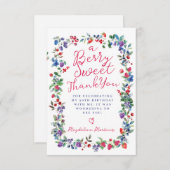 ボホ素朴ベリーサマー50th誕生日フラット サンキューカード (正面/裏面)