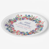 ボホ素朴ベリーサマー60誕生日カスタム ペーパープレート (アングル)