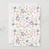 ボホ素朴ボタニカルホワイトグレーブライダルシャワー 招待状 (裏面)