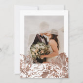 ボホ素朴ボタニカルモチャブラウン結婚ズ サンキューカード (裏面)