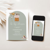 ボホ素朴ボーイベビーシャワー招待状 招待状