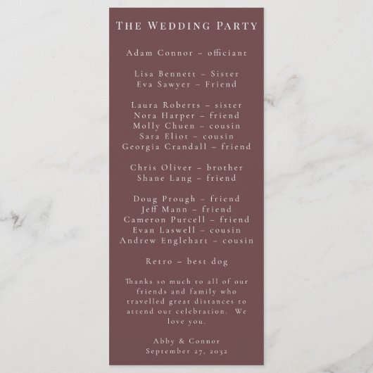 ボホ素朴マルサラクリームフローラ プログラム (裏面)